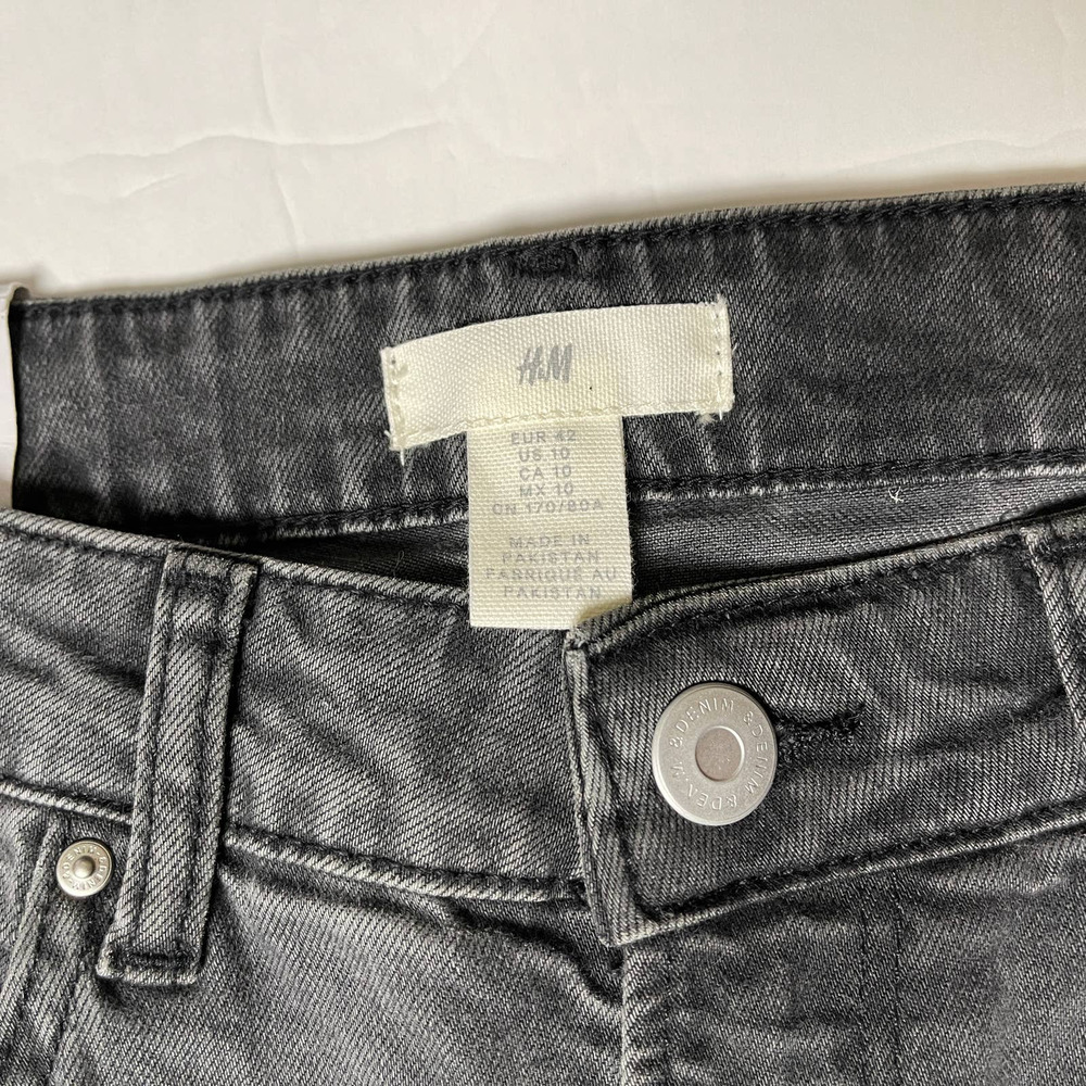 NWT H&M Gray High Waist Ankle Straight Fit Recycled Cotton Jeans 10 - Picture 5 of 8
